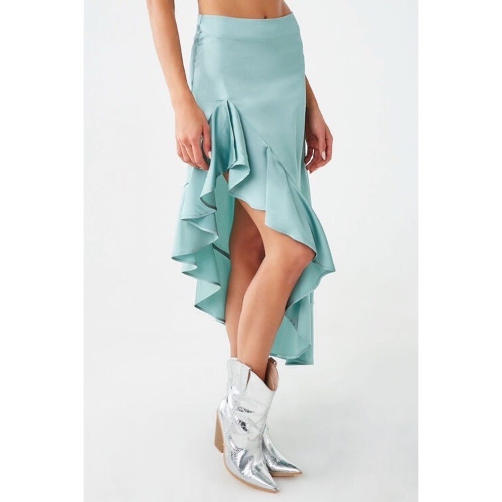 Satin Ruffled High-Low Skirt NWT - Picture 3 of 6